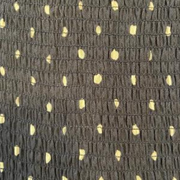 Navy & White Polka Dot Smocked Peplum Blouse - Picture 2 of 5